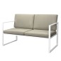 vidaXL Set de muebles de jardín 4 piezas y cojines acero blanco vidaXL Set de muebles de jardín 4 piezas y cojines acero blanco