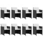vidaXL Set comedor de jardín 13 piezas y cojines ratán sintético negro vidaXL Set comedor de jardín 13 piezas y cojines ratán sintético negro