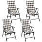 vidaXL Set comedor de jardín 5 piezas y cojines aluminio negro vidaXL Set comedor de jardín 5 piezas y cojines aluminio negro
