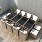 vidaXL Set comedor de jardín 13 piezas y cojines ratán sintético beige vidaXL Set comedor de jardín 13 piezas y cojines ratán sintético beige