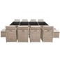 vidaXL Set comedor de jardín 13 piezas y cojines ratán sintético beige vidaXL Set comedor de jardín 13 piezas y cojines ratán sintético beige