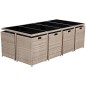 vidaXL Set comedor de jardín 13 piezas y cojines ratán sintético beige vidaXL Set comedor de jardín 13 piezas y cojines ratán sintético beige