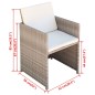 vidaXL Set comedor de jardín 13 piezas y cojines ratán sintético beige vidaXL Set comedor de jardín 13 piezas y cojines ratán sintético beige