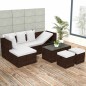 vidaXL Set muebles de jardín 4 piezas y cojines ratán sintético marrón vidaXL Set muebles de jardín 4 piezas y cojines ratán sintético marrón