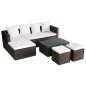 vidaXL Set muebles de jardín 4 piezas y cojines ratán sintético marrón vidaXL Set muebles de jardín 4 piezas y cojines ratán sintético marrón