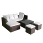 vidaXL Set muebles de jardín 4 piezas y cojines ratán sintético marrón vidaXL Set muebles de jardín 4 piezas y cojines ratán sintético marrón