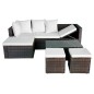 vidaXL Set muebles de jardín 4 piezas y cojines ratán sintético marrón vidaXL Set muebles de jardín 4 piezas y cojines ratán sintético marrón