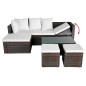 vidaXL Set muebles de jardín 4 piezas y cojines ratán sintético marrón vidaXL Set muebles de jardín 4 piezas y cojines ratán sintético marrón