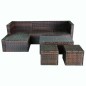 vidaXL Set muebles de jardín 4 piezas y cojines ratán sintético marrón vidaXL Set muebles de jardín 4 piezas y cojines ratán sintético marrón