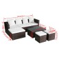 vidaXL Set muebles de jardín 4 piezas y cojines ratán sintético marrón vidaXL Set muebles de jardín 4 piezas y cojines ratán sintético marrón