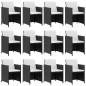 vidaXL Set comedor de jardín 13 piezas y cojines ratán sintético negro vidaXL Set comedor de jardín 13 piezas y cojines ratán sintético negro
