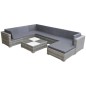 vidaXL Set de muebles de jardín 8 pzas y cojines ratán sintético gris vidaXL Set de muebles de jardín 8 pzas y cojines ratán sintético gris