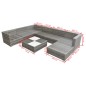 vidaXL Set de muebles de jardín 8 pzas y cojines ratán sintético gris vidaXL Set de muebles de jardín 8 pzas y cojines ratán sintético gris