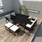vidaXL Set comedor de jardín 9 piezas y cojines ratán sintético negro vidaXL Set comedor de jardín 9 piezas y cojines ratán sintético negro
