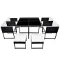 vidaXL Set comedor de jardín 9 piezas y cojines ratán sintético negro vidaXL Set comedor de jardín 9 piezas y cojines ratán sintético negro