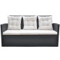 vidaXL Set comedor de jardín 6 piezas y cojines ratán sintético negro