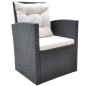 vidaXL Set comedor de jardín 6 piezas y cojines ratán sintético negro