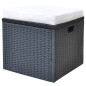 vidaXL Set comedor de jardín 6 piezas y cojines ratán sintético negro
