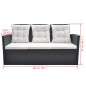 vidaXL Set comedor de jardín 6 piezas y cojines ratán sintético negro