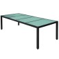 vidaXL Set comedor de jardín 11 piezas y cojines ratán sintético negro vidaXL Set comedor de jardín 11 piezas y cojines ratán sintético negro