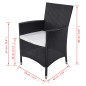 vidaXL Set comedor de jardín 11 piezas y cojines ratán sintético negro vidaXL Set comedor de jardín 11 piezas y cojines ratán sintético negro