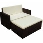 vidaXL Set muebles de jardín 2 piezas y cojines ratán sintético marrón vidaXL Set muebles de jardín 2 piezas y cojines ratán sintético marrón