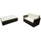 vidaXL Set muebles de jardín 2 piezas y cojines ratán sintético marrón vidaXL Set muebles de jardín 2 piezas y cojines ratán sintético marrón
