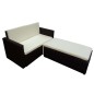vidaXL Set muebles de jardín 2 piezas y cojines ratán sintético marrón vidaXL Set muebles de jardín 2 piezas y cojines ratán sintético marrón