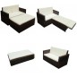 vidaXL Set muebles de jardín 2 piezas y cojines ratán sintético marrón vidaXL Set muebles de jardín 2 piezas y cojines ratán sintético marrón