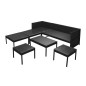 vidaXL Set muebles de jardín 6 piezas y cojines ratán sintético negro vidaXL Set muebles de jardín 6 piezas y cojines ratán sintético negro