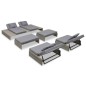 vidaXL Set de muebles de jardín 5 pzas y cojines ratán sintético gris vidaXL Set de muebles de jardín 5 pzas y cojines ratán sintético gris