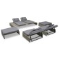 vidaXL Set de muebles de jardín 5 pzas y cojines ratán sintético gris vidaXL Set de muebles de jardín 5 pzas y cojines ratán sintético gris