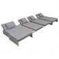 vidaXL Set de muebles de jardín 5 pzas y cojines ratán sintético gris vidaXL Set de muebles de jardín 5 pzas y cojines ratán sintético gris