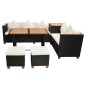 vidaXL Set muebles de jardín 7 piezas y cojines ratán sintético negro vidaXL Set muebles de jardín 7 piezas y cojines ratán sintético negro