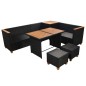 vidaXL Set muebles de jardín 7 piezas y cojines ratán sintético negro vidaXL Set muebles de jardín 7 piezas y cojines ratán sintético negro