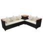 vidaXL Set muebles de jardín 7 piezas y cojines ratán sintético negro vidaXL Set muebles de jardín 7 piezas y cojines ratán sintético negro