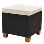 vidaXL Set muebles de jardín 7 piezas y cojines ratán sintético negro vidaXL Set muebles de jardín 7 piezas y cojines ratán sintético negro