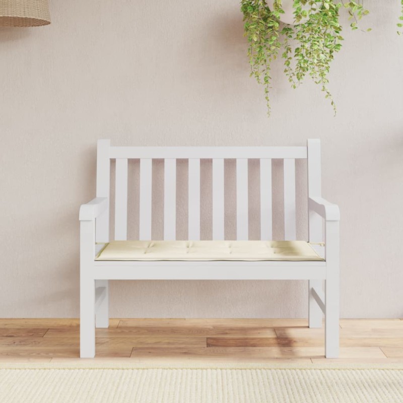 vidaXL Cojín de banco de jardín tela Oxford crema 100x50x3 cm vidaXL Cojín de banco de jardín tela Oxford crema 100x50x3 cm
