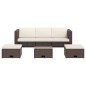 vidaXL Set muebles de jardín 4 piezas y cojines ratán sintético marrón vidaXL Set muebles de jardín 4 piezas y cojines ratán sintético marrón