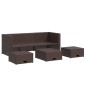 vidaXL Set muebles de jardín 4 piezas y cojines ratán sintético marrón vidaXL Set muebles de jardín 4 piezas y cojines ratán sintético marrón