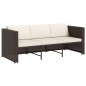vidaXL Set muebles de jardín 4 piezas y cojines ratán sintético marrón vidaXL Set muebles de jardín 4 piezas y cojines ratán sintético marrón
