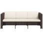vidaXL Set muebles de jardín 4 piezas y cojines ratán sintético marrón vidaXL Set muebles de jardín 4 piezas y cojines ratán sintético marrón