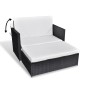 vidaXL Set muebles de jardín 2 piezas y cojines ratán sintético negro vidaXL Set muebles de jardín 2 piezas y cojines ratán sintético negro