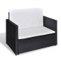 vidaXL Set muebles de jardín 2 piezas y cojines ratán sintético negro vidaXL Set muebles de jardín 2 piezas y cojines ratán sintético negro