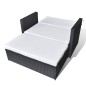 vidaXL Set muebles de jardín 2 piezas y cojines ratán sintético negro vidaXL Set muebles de jardín 2 piezas y cojines ratán sintético negro