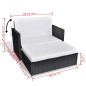 vidaXL Set muebles de jardín 2 piezas y cojines ratán sintético negro vidaXL Set muebles de jardín 2 piezas y cojines ratán sintético negro