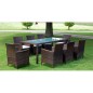 vidaXL Set comedor de jardín 9 piezas y cojines ratán sintético marrón vidaXL Set comedor de jardín 9 piezas y cojines ratán sintético marrón