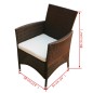 vidaXL Set comedor de jardín 9 piezas y cojines ratán sintético marrón vidaXL Set comedor de jardín 9 piezas y cojines ratán sintético marrón