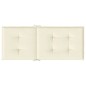vidaXL Cojín silla de jardín respaldo alto 2 uds tela crema 120x50x3cm