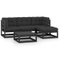 vidaXL Juego de muebles de jardín 5 pzas y cojines madera pino maciza vidaXL Juego de muebles de jardín 5 pzas y cojines madera pino maciza